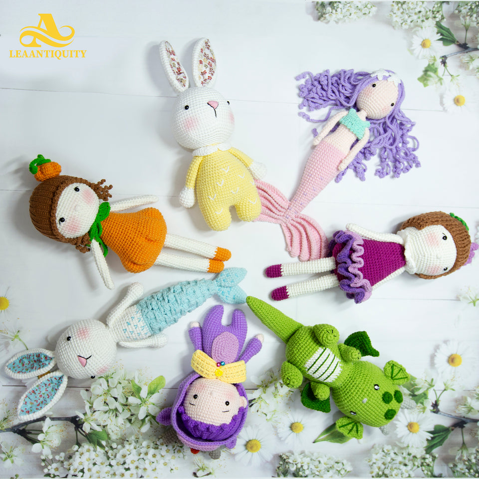 beautiful handmade products-provide functional but luxury and affordable, White Yarn with Spring Green Leaves, Pink and Yellow Flower  Great for role play and encouraging storytelling and imaginative play Machine wash, lay flat to dry
