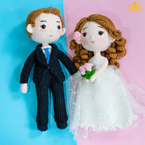 Amigurumi-Hand Crochet Bride and Groom-Wedding dolls - LeaAntiquity