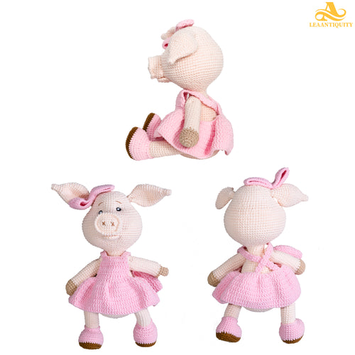 Amigurumi-Hand Crochet Piggy Family-Mama Pig - LeaAntiquity