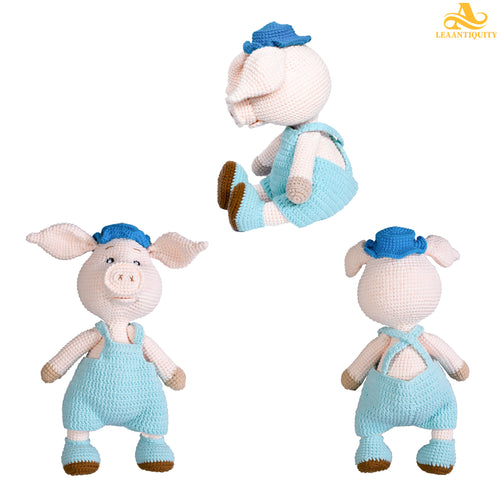 Amigurumi-Hand Crochet Piggy Family-Daddy Pig - LeaAntiquity