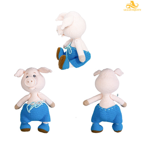 Amigurumi-Hand Crochet Piggy Family- Sister Pig - LeaAntiquity