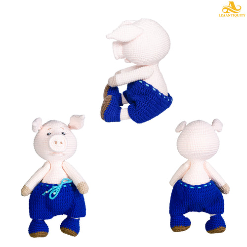 Amigurumi-Hand Crochet Piggy Family-Brother Pig - LeaAntiquity