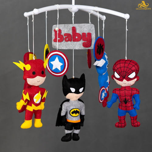 Super Heroes For Boy-Baby Crib Mobile - LeaAntiquity