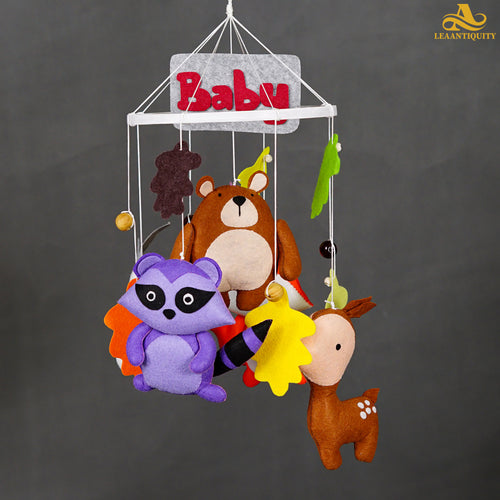 Jungle Safari Felt toys-Baby crib mobile - LeaAntiquity